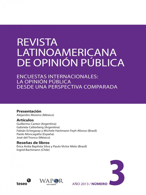 Title details for Revista Latinoamericana de Opinión Pública Nº3 by Various - Available